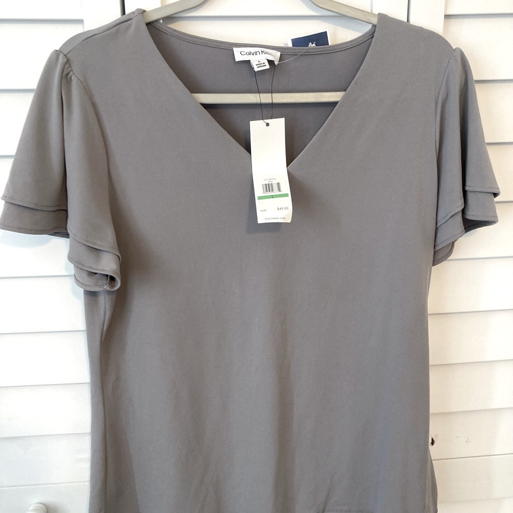 New Gray Calvin Klein Top- Size L